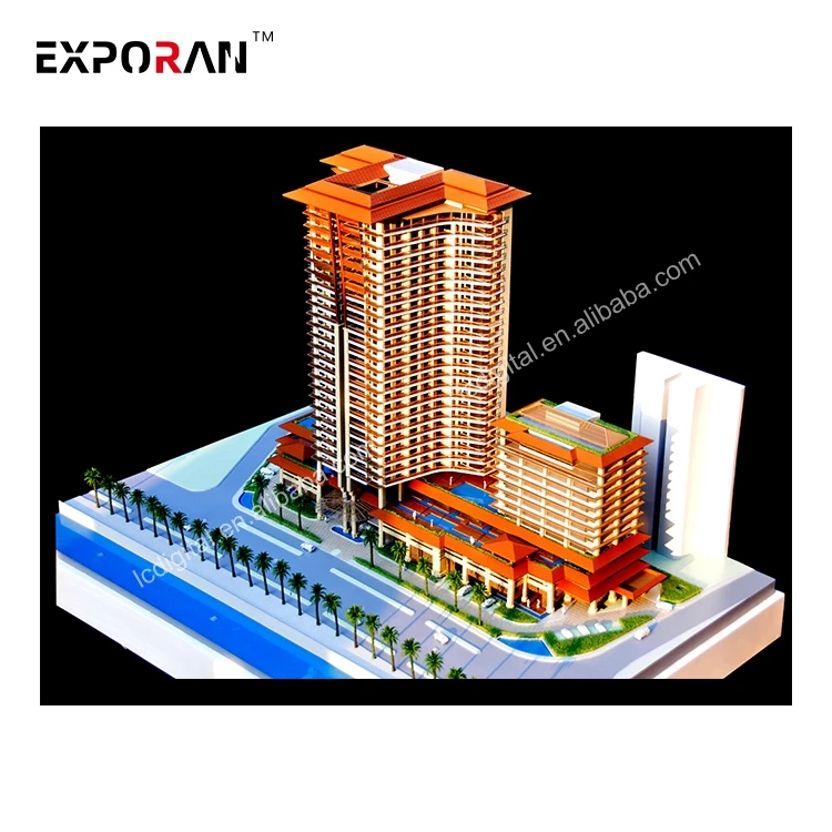 Architectural acrylic 3d models for business center in other construction & real estate