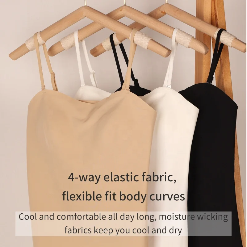 High Quality Daily Soft Silk Wirefree  Premium Seamless Bra Camisole Sujetador de mujer Padded Basic Tops Tank Top For Women