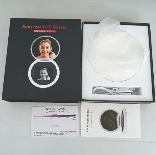 Wholesale Custom Logo smart Mirror Makeup led pocket mirror with UV Camera