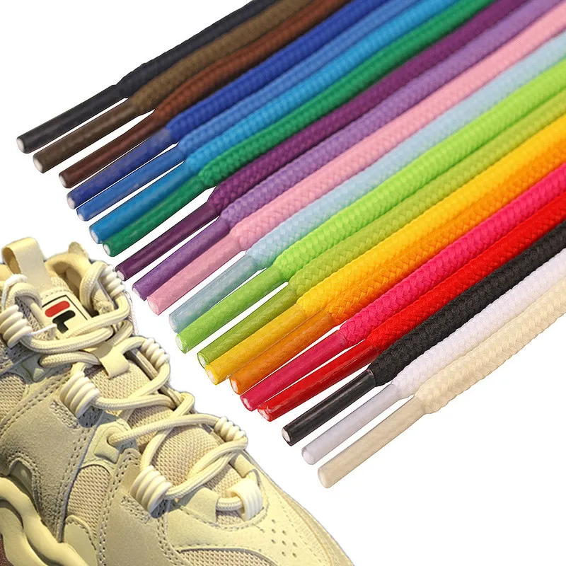 Yrunfeety Shoe Laces Custom 60-180CM Round Rope Shoelaces 5MM Shoe Strings Polyester Sport Shoelaces for Athletic Laces Shoes