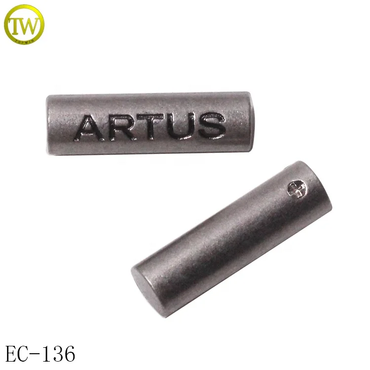 Custom made swimwear metal cord end stoppers large hole bikini hardware metal cord spring toggle stopper for beachwear