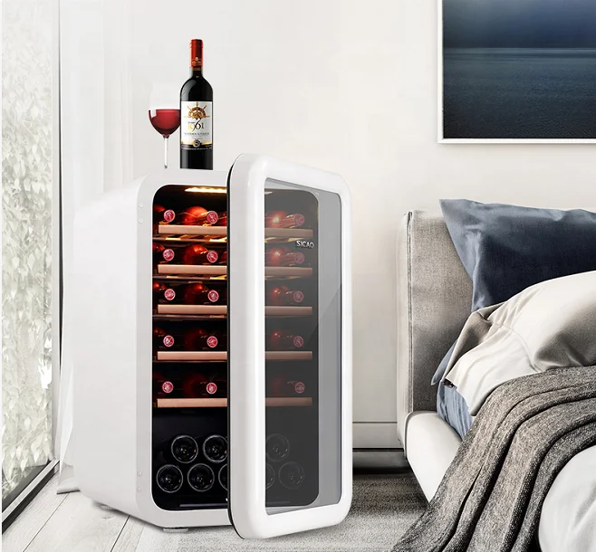  Винный мини-погреб в ретро стиле античный шкаф холодильник бочка стеклянная дверь охладитель вина