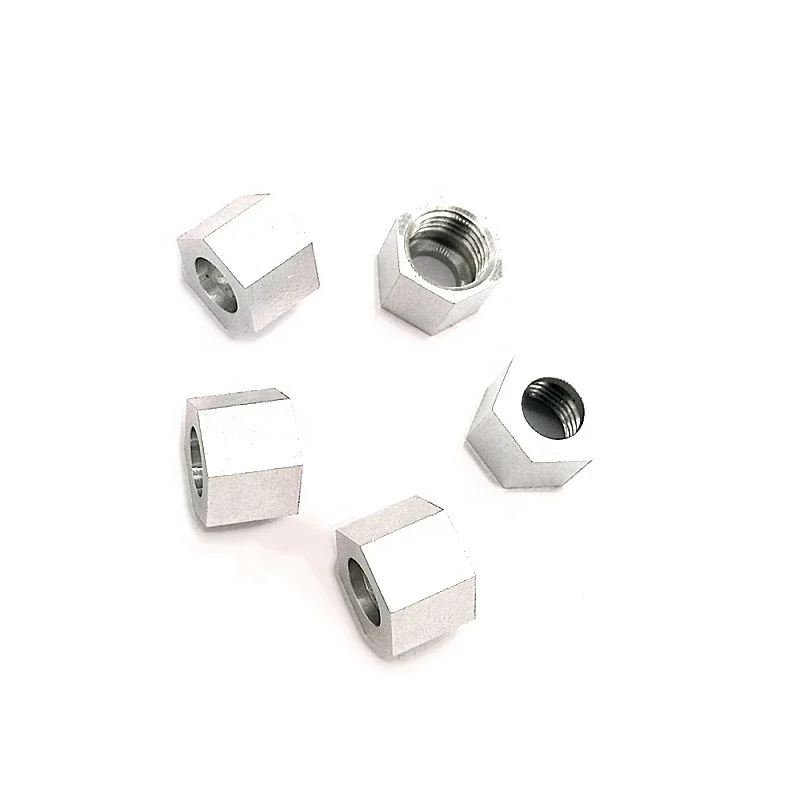 CNC machining aluminum alloy 3/8-24 UNF hex nut anodizing long history machining
