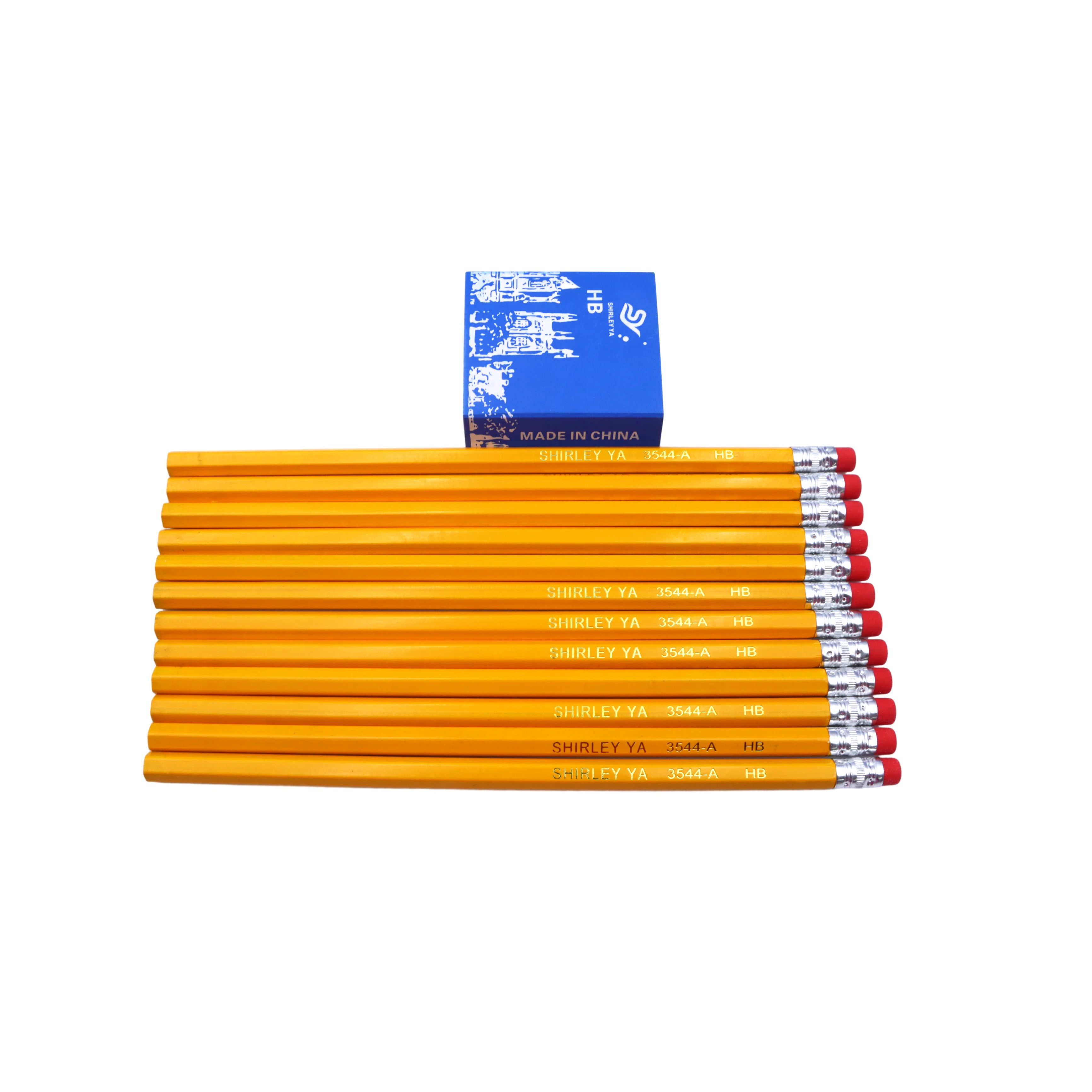 Custom High Quality Easy Sharpening Pencil for Children Black Stationery Set Standard Wooden Wood Fancy Modern Round 6100 Pieces