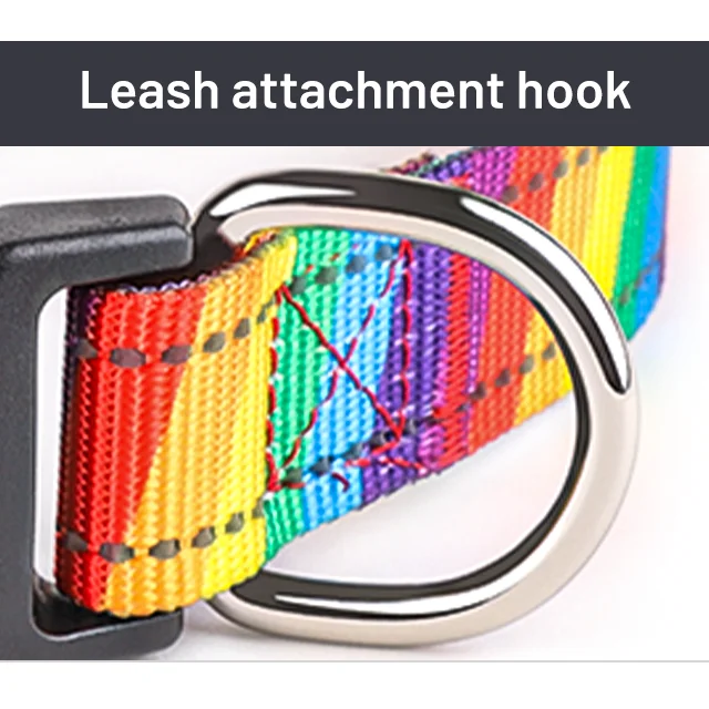 Pet Shop High Quality Reflective Cute Colorful Custom Brand Dogs Collars Personalized Designer Luxury Rainbow Dog Collar