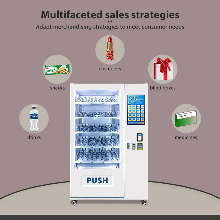 Classic Drink Vending Machine Cashless Vending Machine Spiral Vending Machine With 21.5 Inches Touch Screen For Wholesale