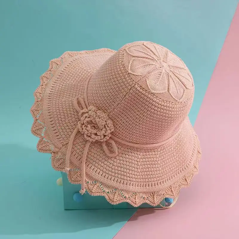 2024 Summer Wide Brim Beach Fedora Paper Crochet Straw Hats Good Quality Cheap Price Embroidery Knitted Sports Outdoor Travel