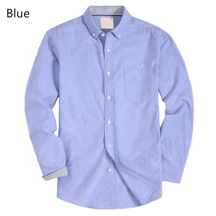 OEM хлопок полиэстер высокое качество приталенная Повседневная деловая рубашка с длинным рукавом для мужчин