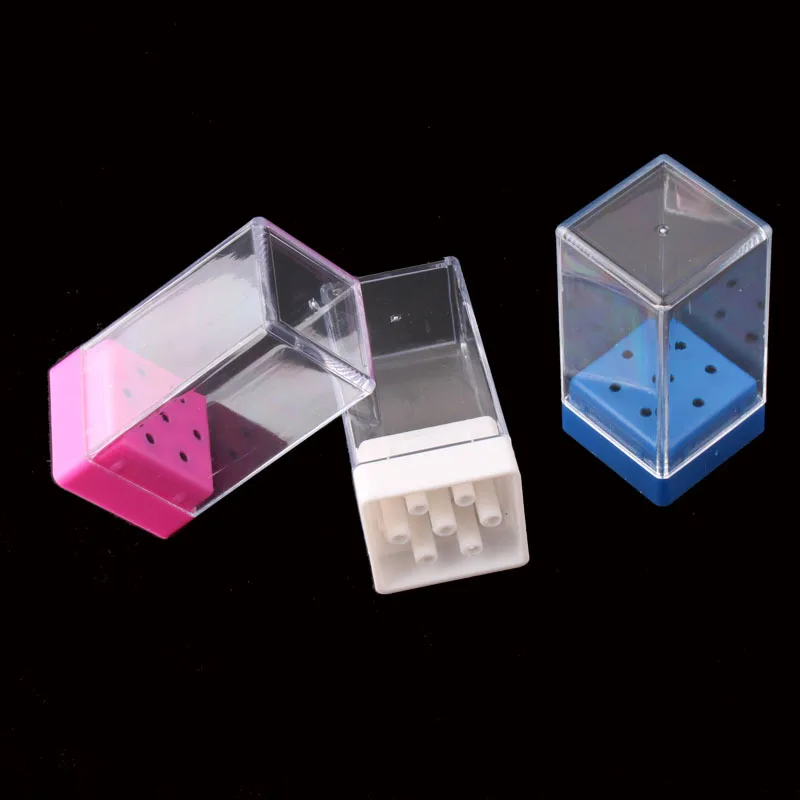 Wholesale Plastic Carbide Nail Bit Case 7 Slot Naildrill Bit Display Holder Empty Nail Tool Storage Box