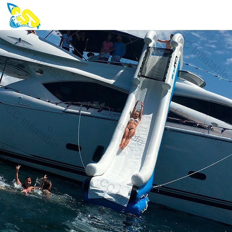 Interesting inflatable yacht slide houseboat water slide
