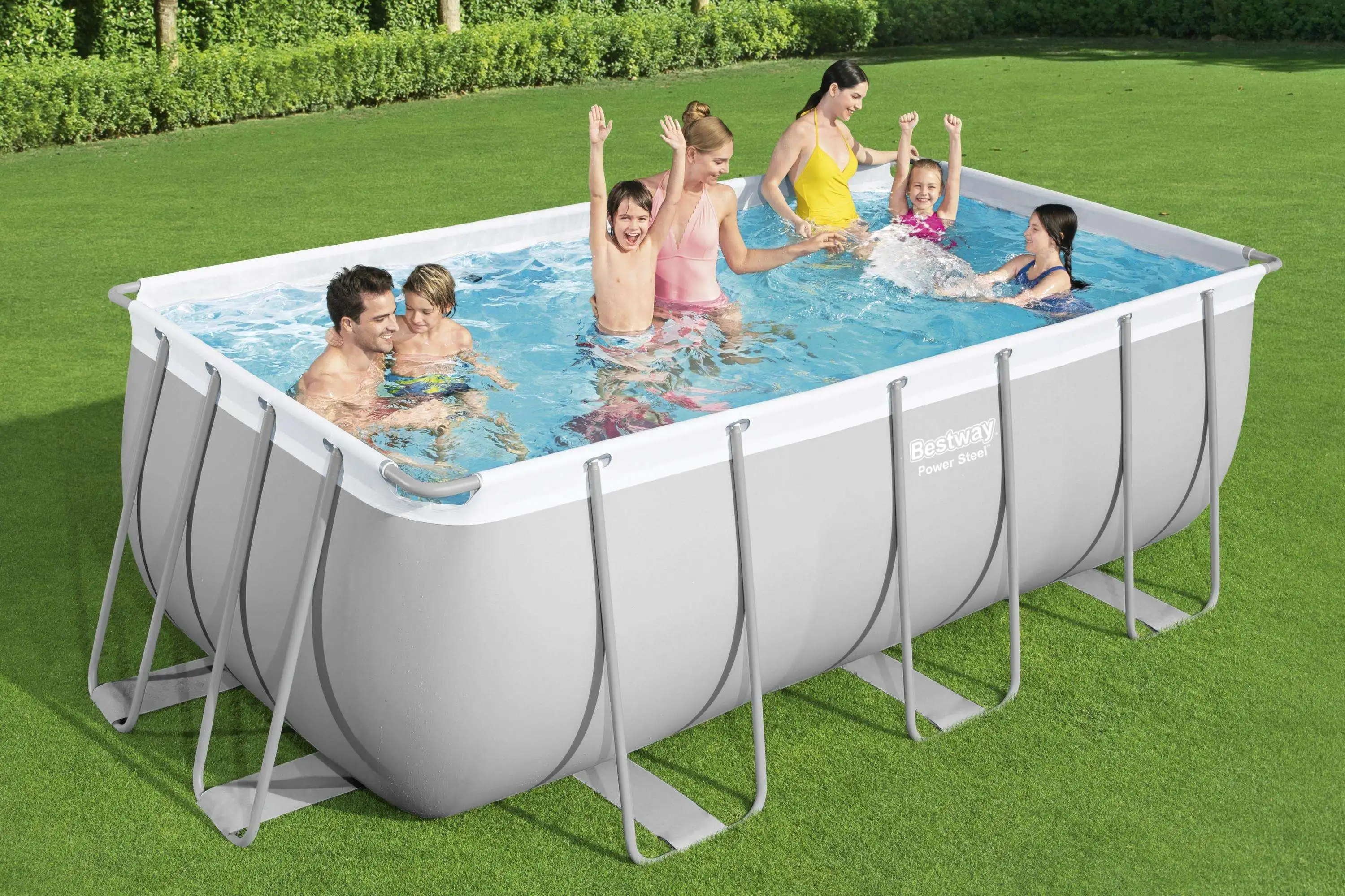 Bestway 56457 4 12 м x 2 01 1 22 прямоугольный каркасный Набор для бассейна из силовой стали