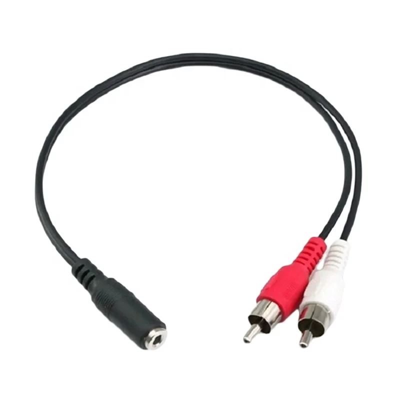  Stereo Audio 3.5mm Female Splitter To 2RCA male audio video