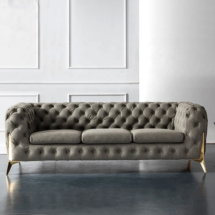 Wholesale Nordic Designer Modern Living Room Luxury Italian Flannel Fabric Lazy Sofa