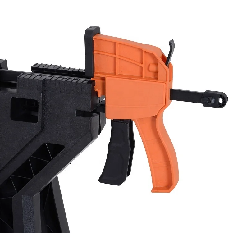 Foldable Clamping Sawhorse Trestle Twin Support Bars Cutting Stands