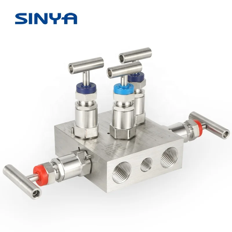 Double block & bleed T Type Instruments  for Pressure Transmittes Isolation Five Valve Manifolds With Bleed  5  Valve Manifolds