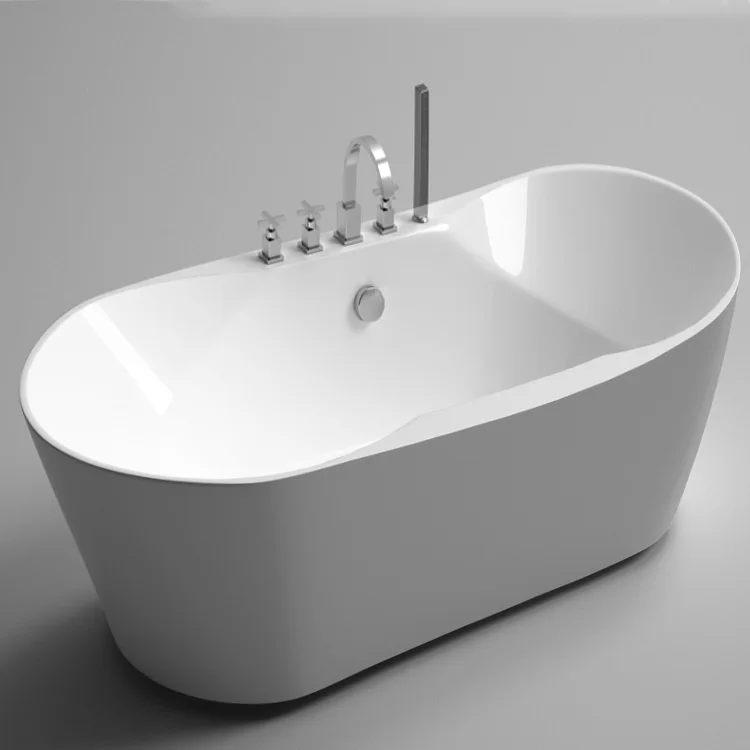KMRY Foshan Pvc Acrylic High End Bathtub Large Freestanding Massager Bathroom Bathtub Bath Tub for Hotel Home Custom 1 Piece