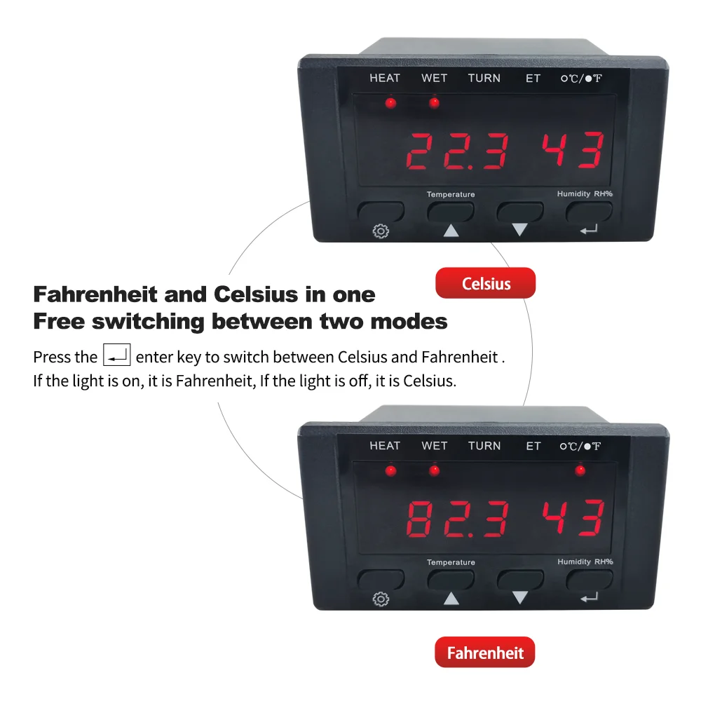 Cheaper Type Incubator Controller Temperature Controller with Sensor Humidity Showed