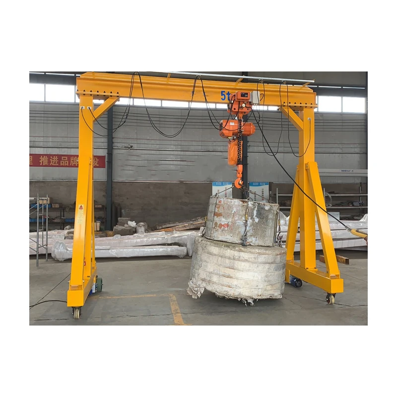 Portable Height Adjustable Gantry Crane Electric Power Source Motor Core Hoist Lifting Mechanism 5-20 Ton indoor