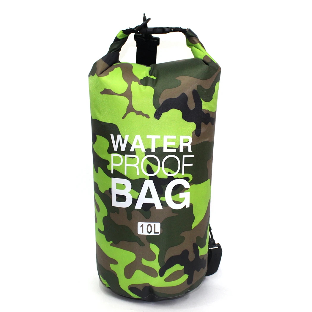 outdoor camping gear 10L PVC Waterproof Camo Dry Bag Diving Beach Swimming Rafting River Activities-Designed Men