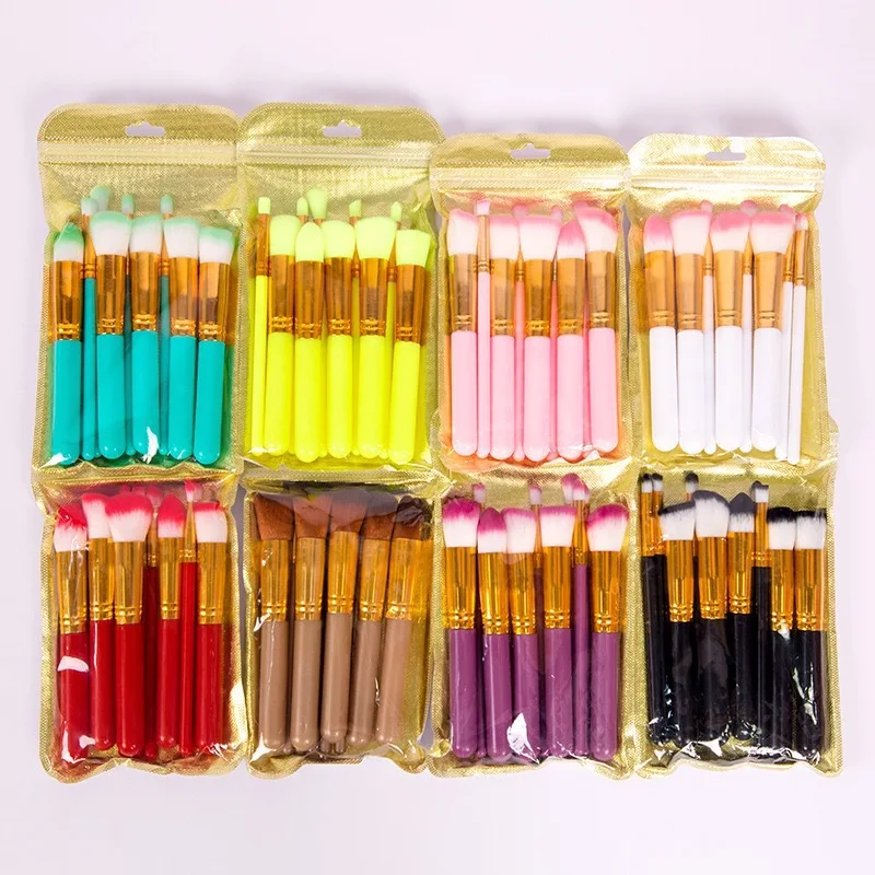 10PCS Travel Make Up Brushes Wholesale Cheap Classic Kabuki Makeup Brush Set