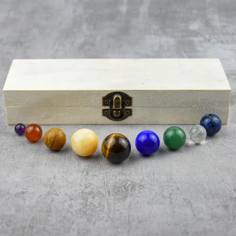 Best selling Healing Stone Crystal Natural 9 Planets Sphere