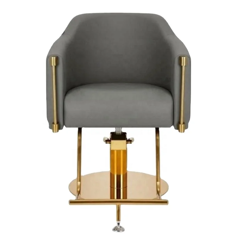 Multifunctional Salon Chair For Hair Stylist Swivel Styling Chair With Gold Base