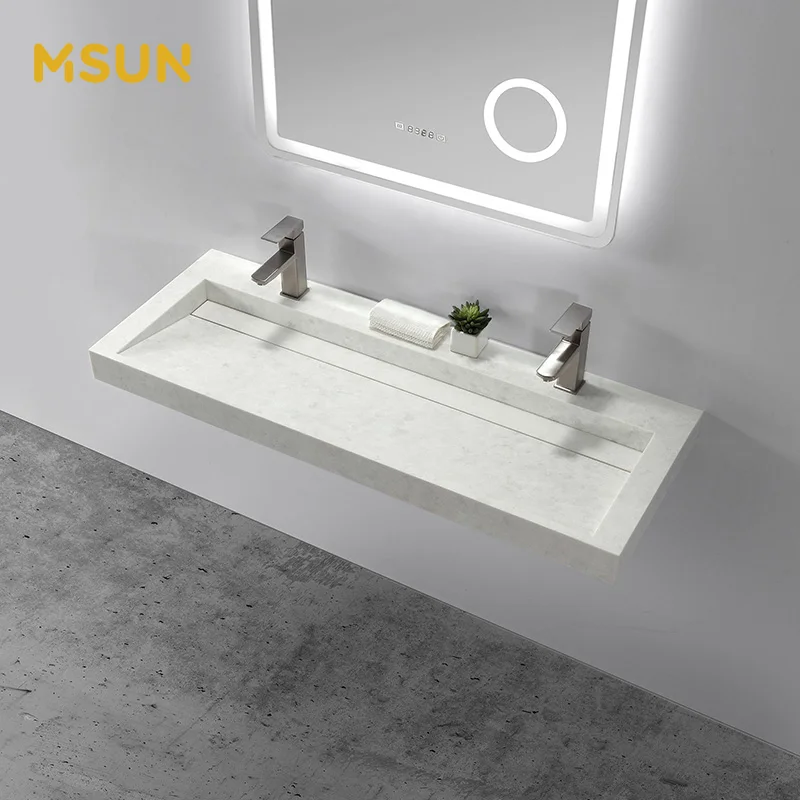 Полимерный камень для ванной комнаты с твердой поверхностью для использования в отеле, 5 звезд, для высококлассного коммерческого проекта