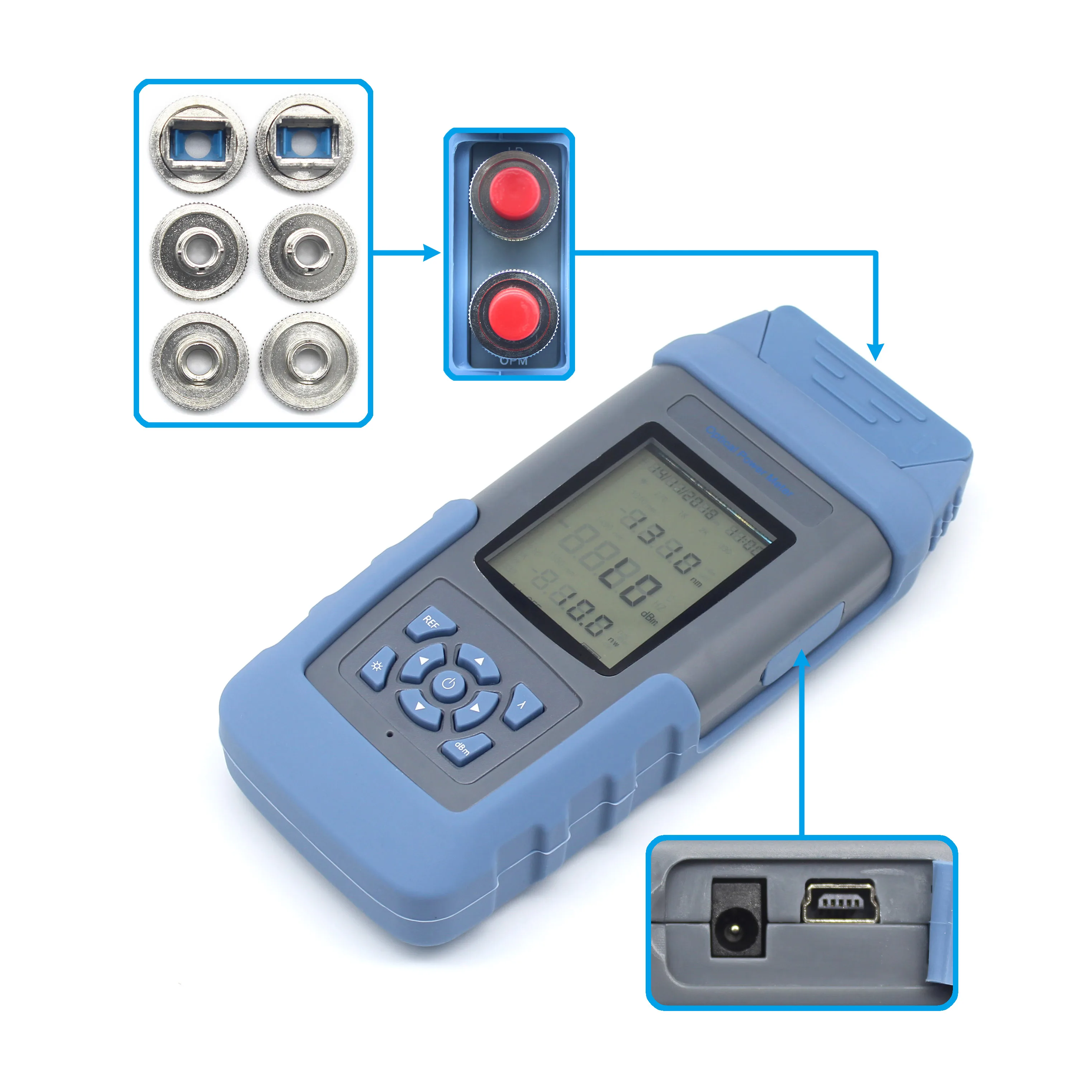 Fc St Sc Lc 800~1700nm Wave Length Optic Power Meter With
