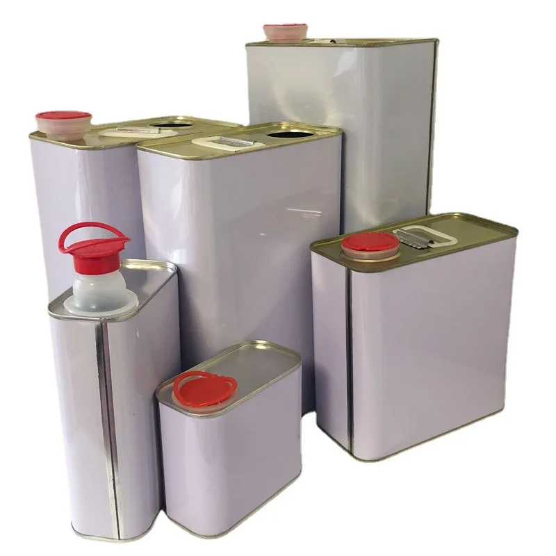 0.5L 1L 2L 3L 4L 5L printed square tin oil can empty paint cans wholesale with lids