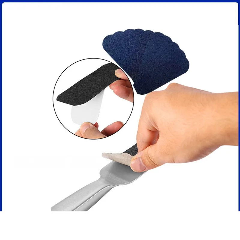 Self Adhesive Pedicure Tool Callus Remover Stainless Steel Metal Foot File Black Refill Replaceable Sanding Paper Pads Sandpaper