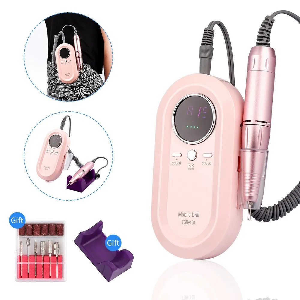 
30000RPM 36W Electric Nail Drill Machine Rechargeable Wireless Charge Nail Polisher Portable Manicure Set Nail Pedicure Tools 
