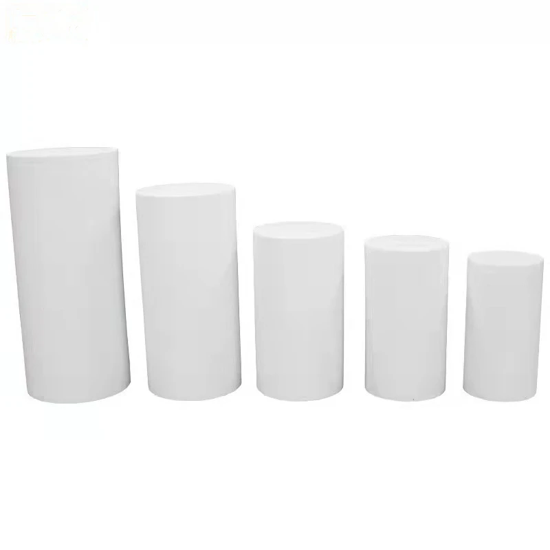 Set of 5 Plinth Iron White Cylinder Plinths Display Stand Dessert Table Stand For Wedding Party Decoration
