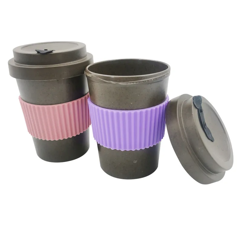 Natural green	bamboo reusable coffee cups eco-friendly reusable rice husk high quality bamboo coffee mug