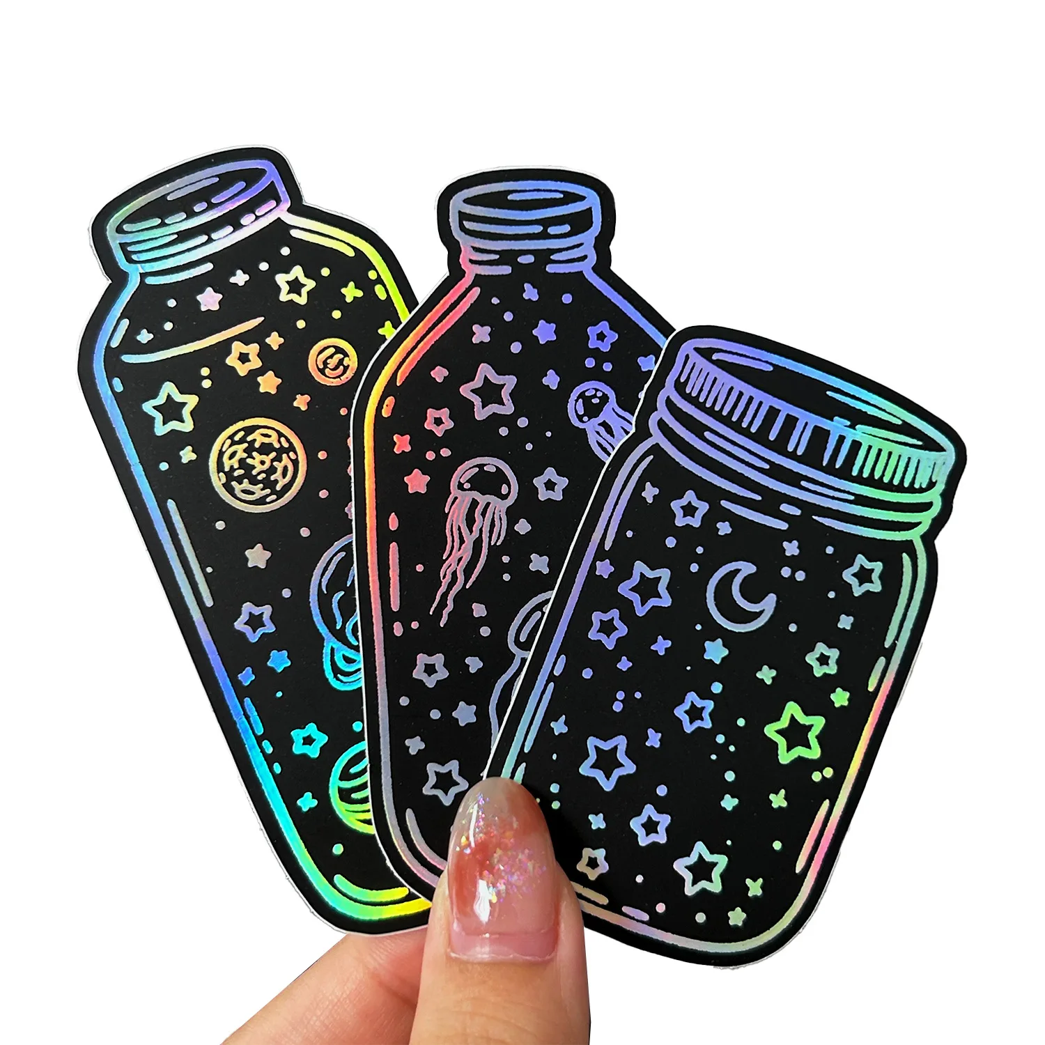 make waterproof holographic hologram sticker label custom logo 3d decorative sticker