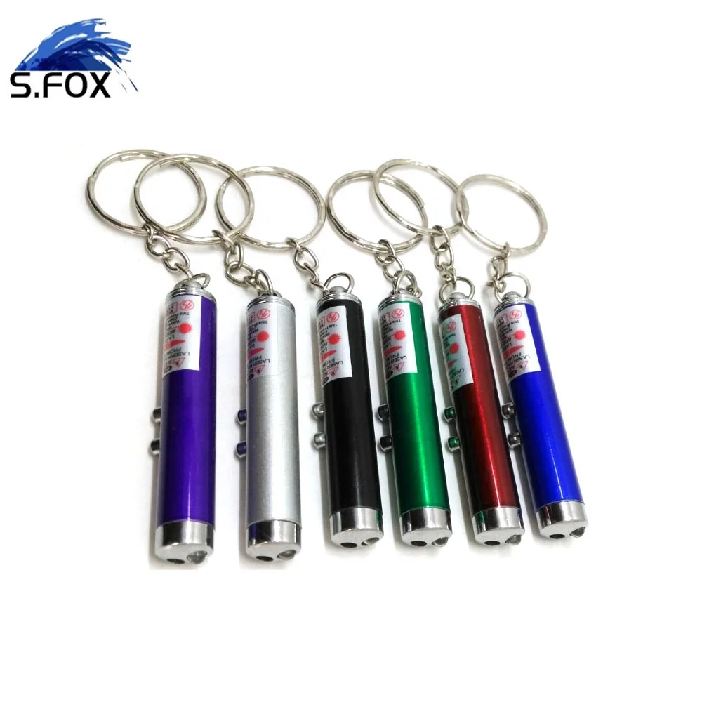 Factory Directly Supply Cheaper Price Red Light Pointer Keychain 2 in 1 Pointer Flashlight for Cats