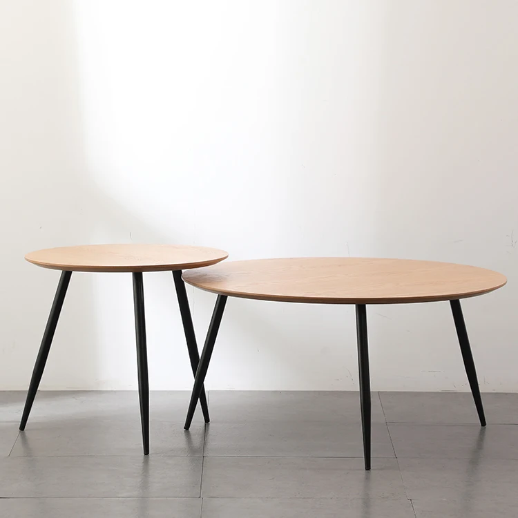 Mesa De Centro Para Sala Living Room Furniture Modern White Three Legs Wood Round MDF Top Side Coffee Table