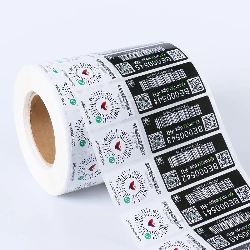 Custom waterproof Trackable Qr Code Security Sticker Variable running serial number barcode QR code packaging label sticker