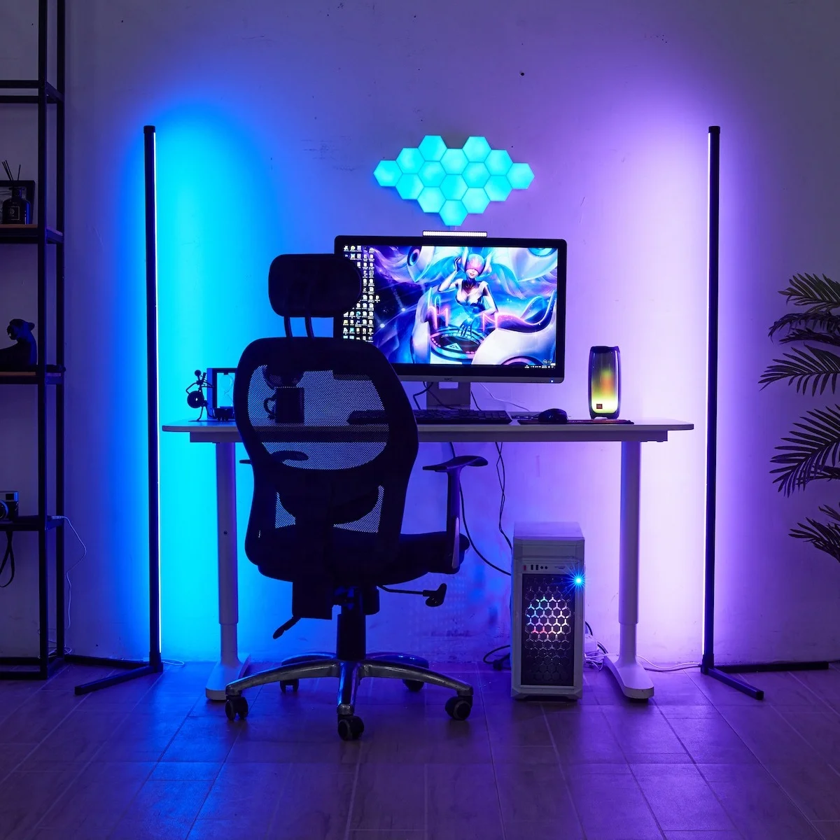 WIFI DC 5V USB charge stand floor lamp RGBW colors changeable dimmable modern led floor lamp bedroom floor lamp