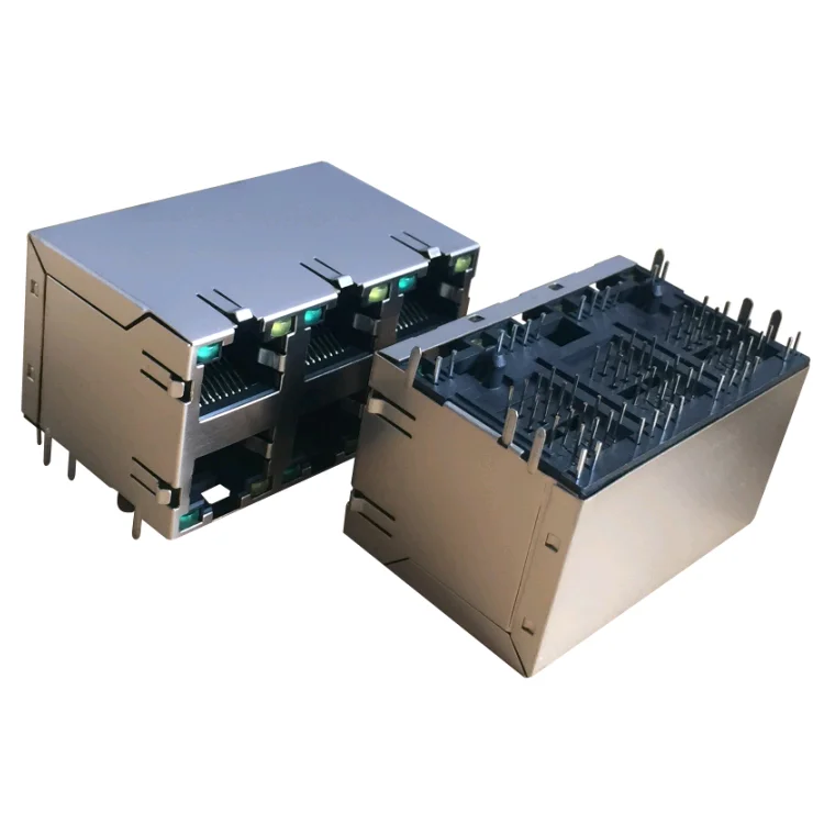 E5J88-L4BJA1-L со светодиодами 2x3 порта RJ45 разъем