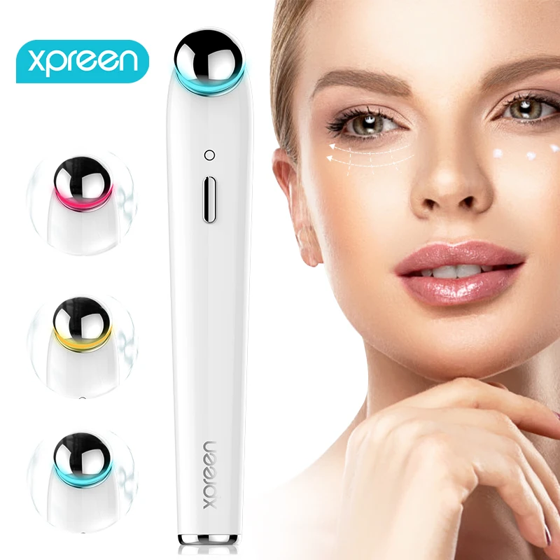Electric Skin Care Tool Device Vibration Eye And Lip Massager Wand Stick Pen Eye Lip Beauty Enhancer Massager With Heat And Led