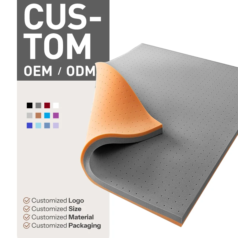 Custom Hypo-allergenic Bed memory foam mattress topper Designer Luxury  foam mattress  Washable cover