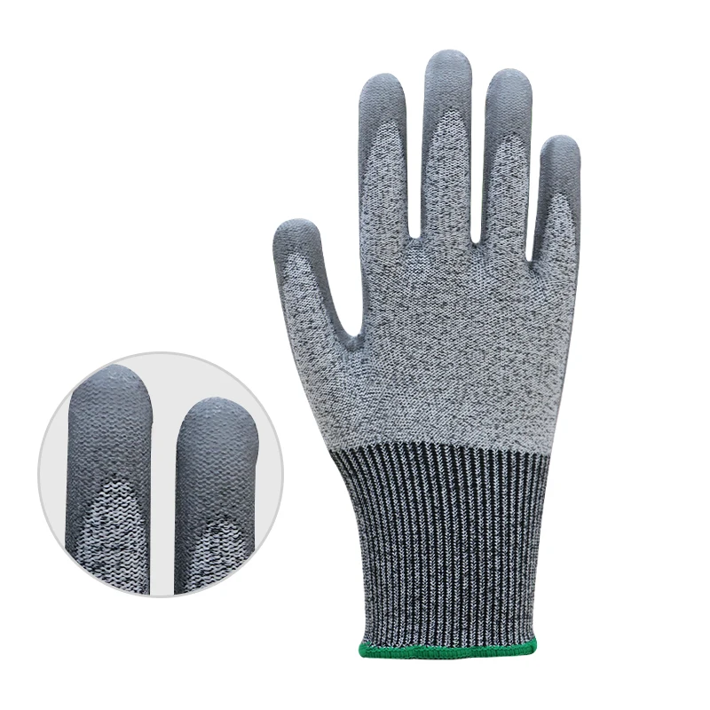 HPPE Palm Coated PU Safety Gloves Cut Resistant Anti Cut Hand Gloves Guantes anticorte nivel 5 Cut 5 cut-resistant gloves