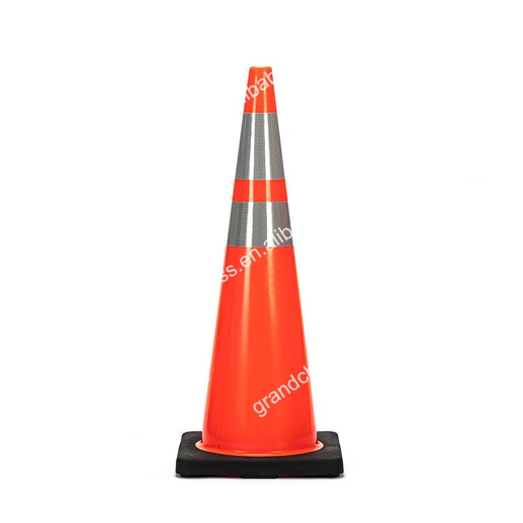 900mm Economic Soft Reflective Flexible Road Street Safety Warning Cone Heavy Duty Black Base PVC Cone
