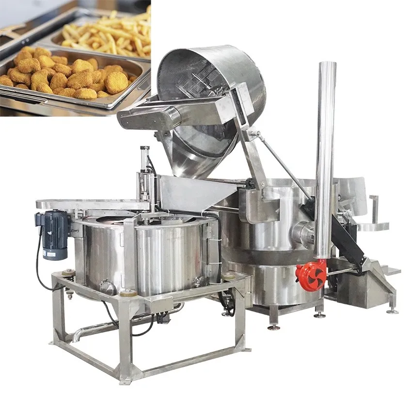Full Automatic Industrial Continuous Gas Snacks Food Banana Nut French Fries Potato Chips Chicken Deep Frying Fryer Machine