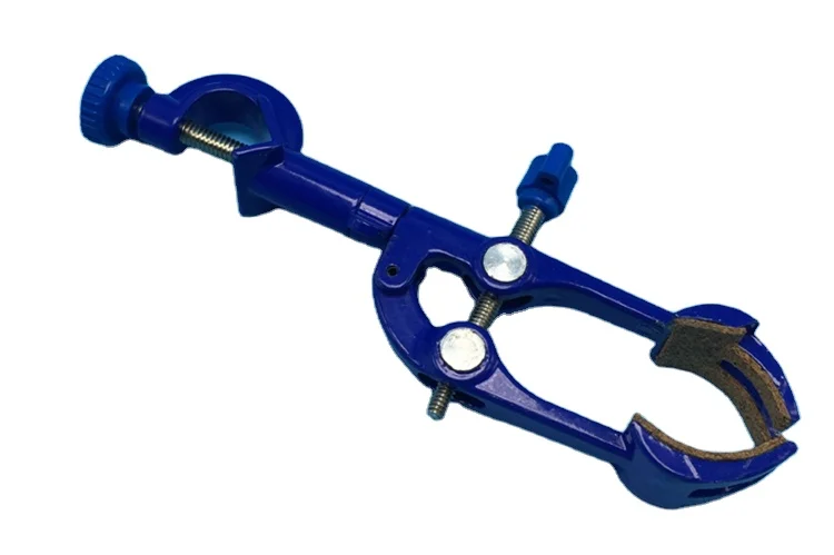 Laboratory 360 degrees Swivel Type Rubber-Coated Head four Prong Finger Style Lab Clamp