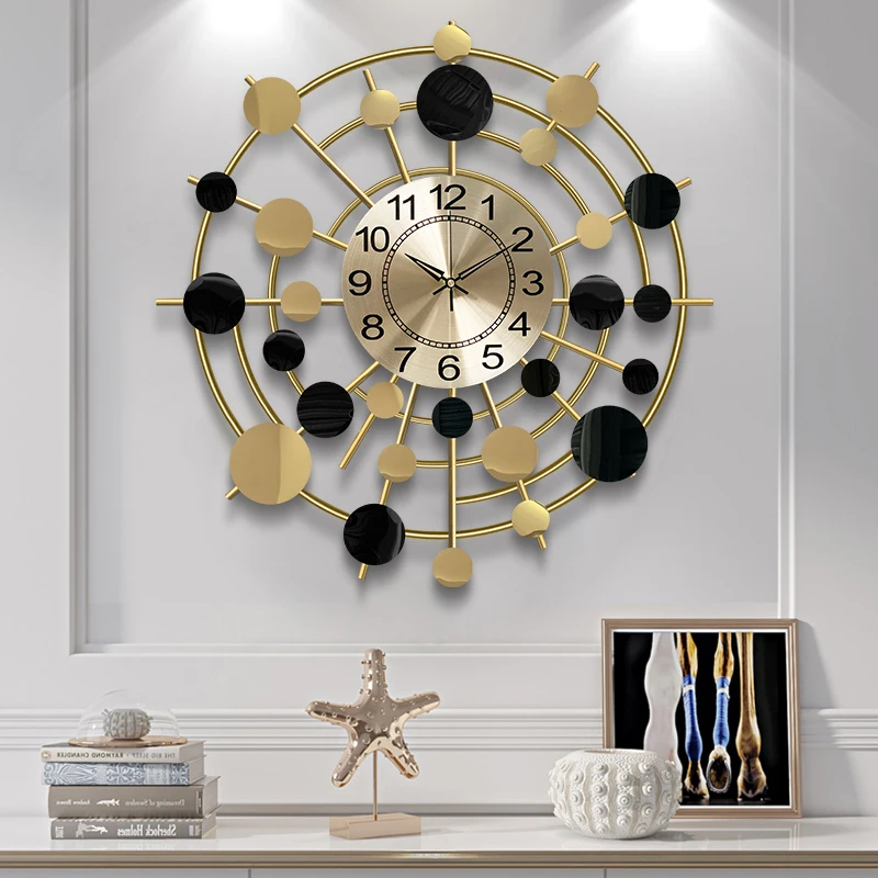 Creative iron 3d home art home decoration luxury oversize living wall watch clock wall mounted