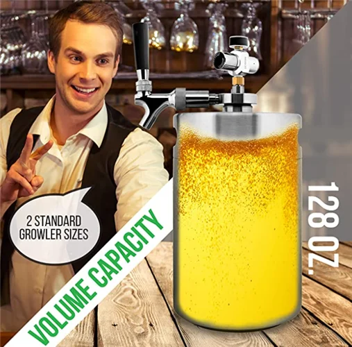 4 liters 128 oz portable polished stainless steel mini beer keg