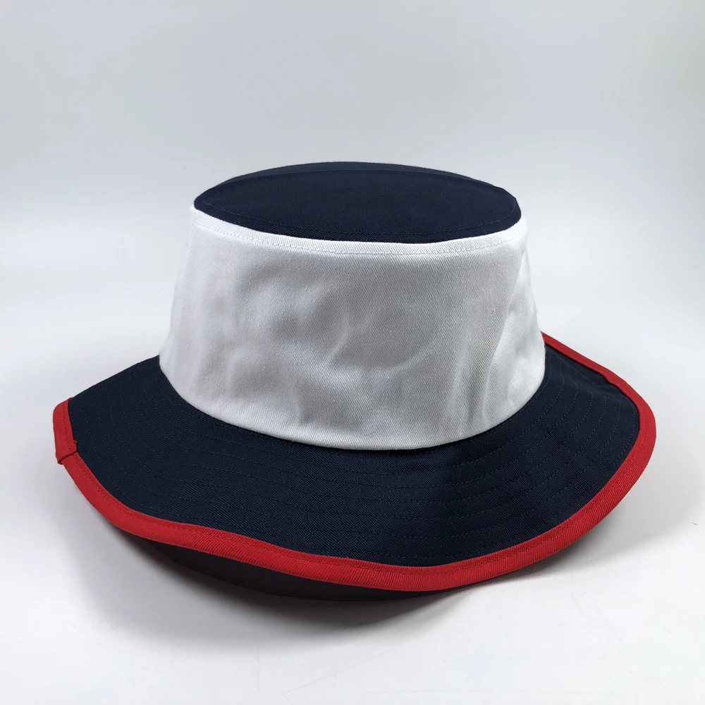 England style 2 tone string boonie bob for men Custom embroidered bucket hat with labels Adults outdoor sports fishing cap rope