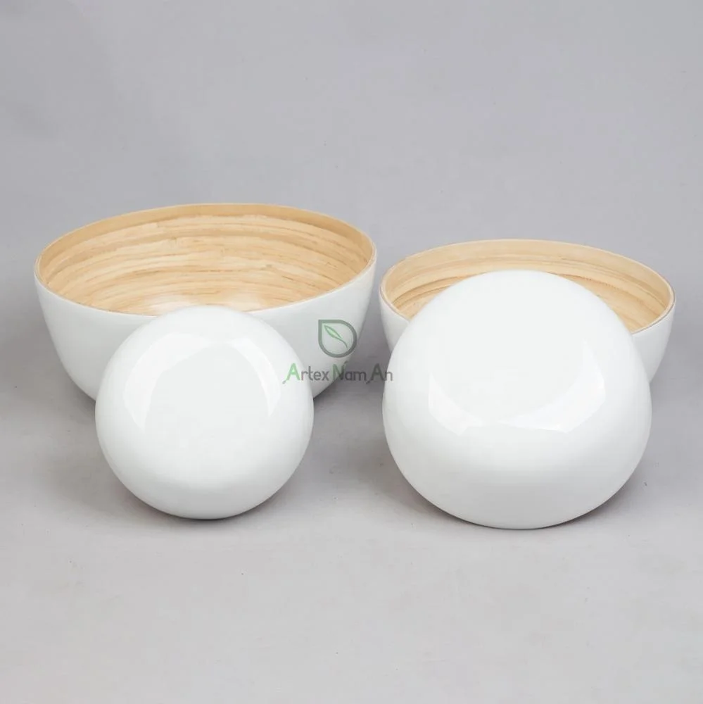 Eco friendly round bamboo serving salad fruit mixing bowl from Vietnam