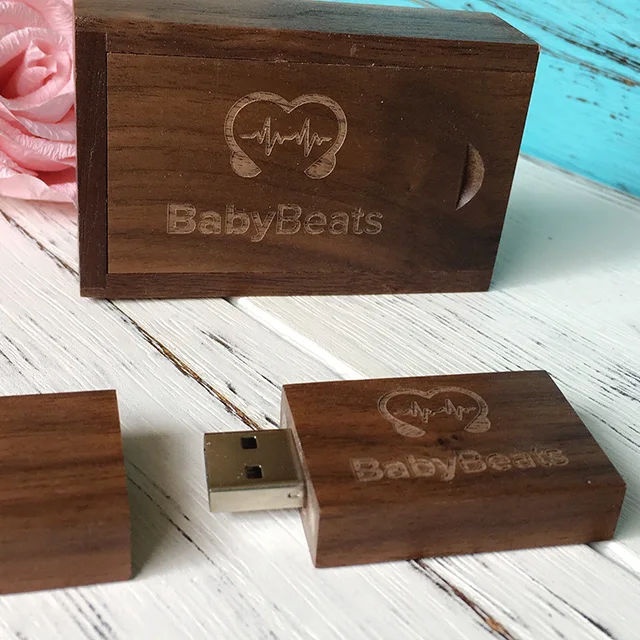 
Cheap Engraving Logo Wood USB Flash Drive Stick 8GB With Gift Box 